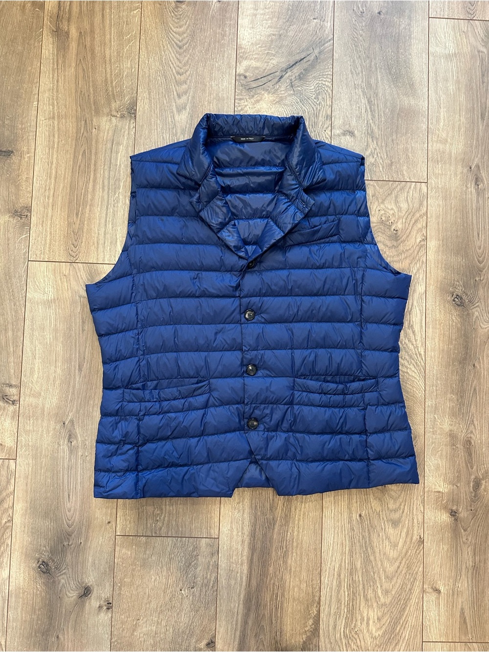 Paul Stuart Men's Blue Lightweight Quilted Down Vest with Button Front Size XL